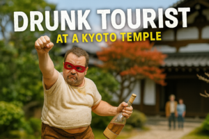 Drunk Tourist Kyoto Temple