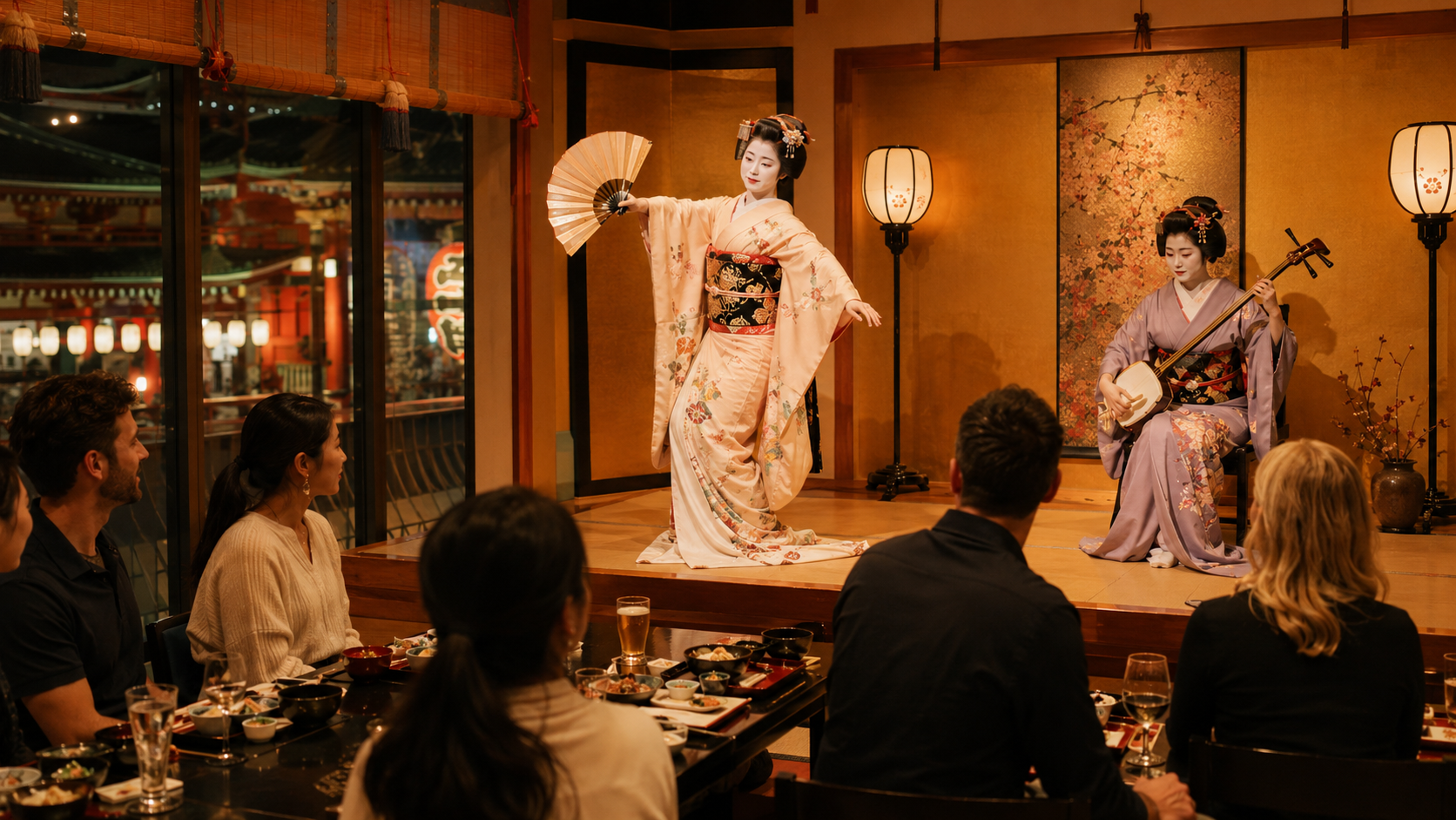 A Geisha Dinner Show where to see geisha in Tokyo