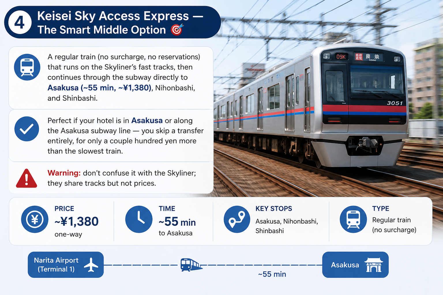 Keisei Sky Access Express — The Smart Middle Option Narita Airport to Tokyo