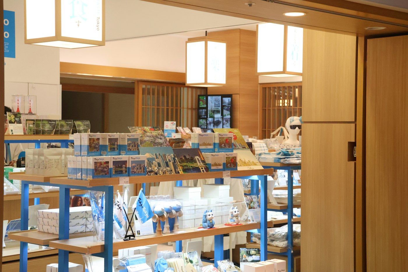 Japanese souvenirs displayed in a gift shop at Haneda Airport, Tokyo