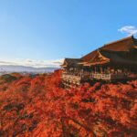 Kiyomizu-dera Temple in Kyoto surrounded by autumn foliage