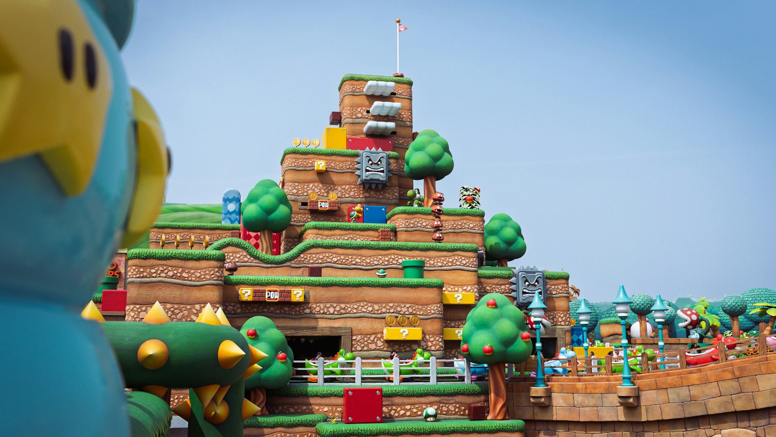 Colorful Super Nintendo World scenery at Universal Studios Japan